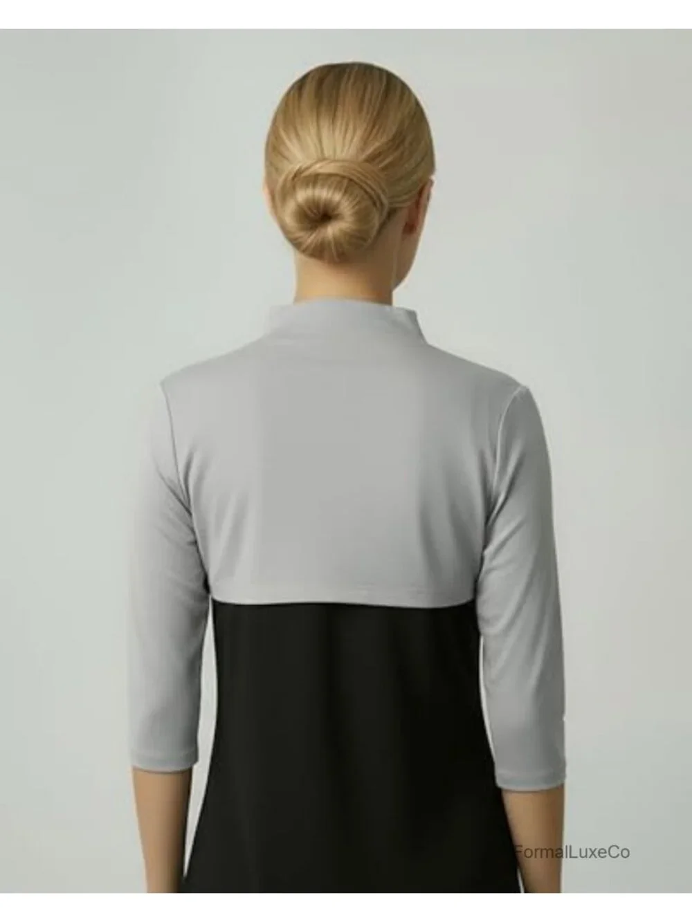 Women's 3/4 Sleeve Tailored Bolero Shrug Cropped Formal Cover-Up